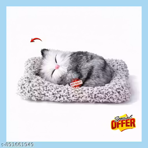 Cute Sleeping cat for Cat showpiece Voice Cat Cute Sleeping Cat Plush Toy with Meow Sound, Gift for Kids Car Dashboard