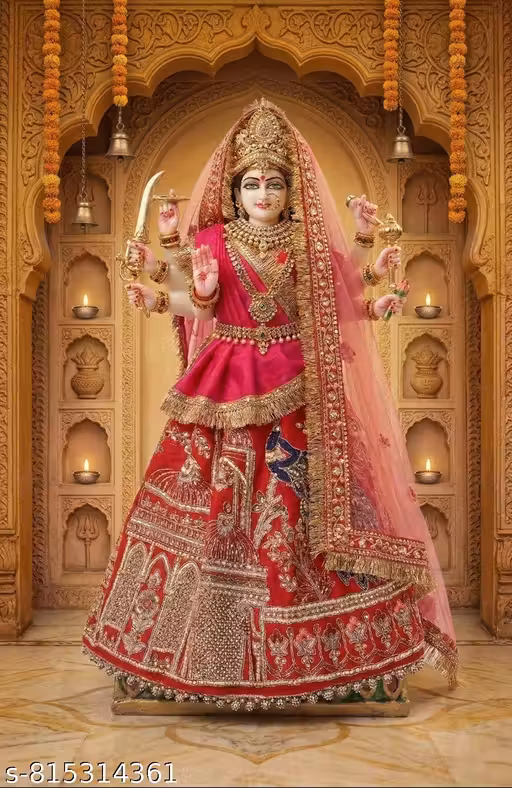 Mata Rani Poshak ,God Dress / Bhagwan Ki Poshak ,Lehenga Patka Set ,Handcrafted poshak for small idols