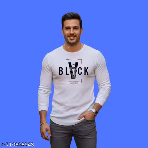 Men Trendy White Round Neck T-Shirt