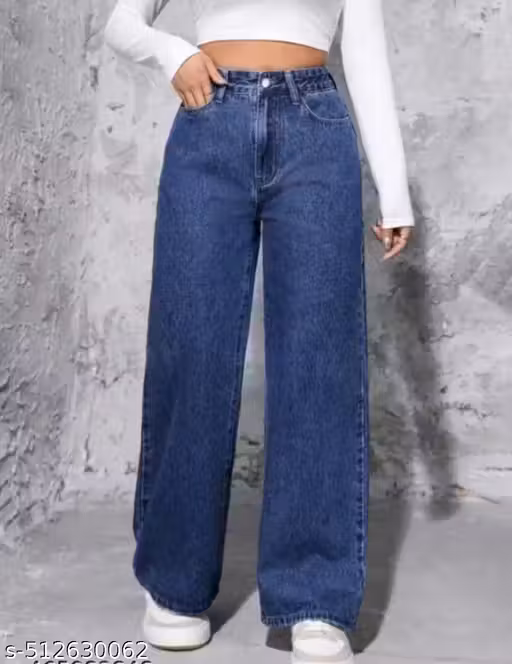Women’s Stylish & Trending Straight-Fit Loose Fit Blue Jeans  | Casual Denim Jeans for Women & Girls