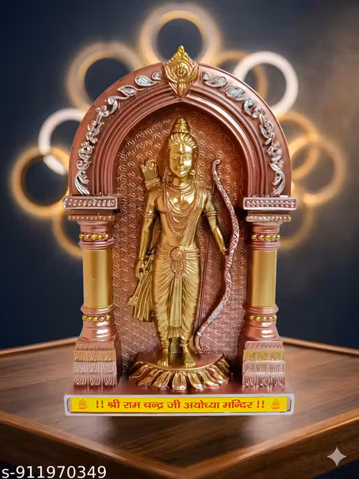 Shri Ram Idol | Murti | Statue | Shree Ram Ayodhya Mandir | Wall Hanging | Table Top | Ideal for Home Temple Pooja | Gifting | God | Home Decor and Spirituality
