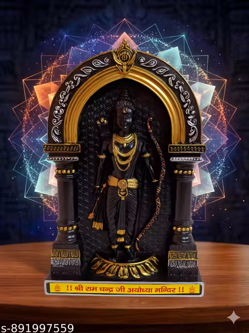 Shri Ram Idol | Murti | Statue | Shree Ram Ayodhya Mandir | Wall Hanging | Table Top | Ideal for Home Temple Pooja | Gifting | God | Home Decor and Spirituality