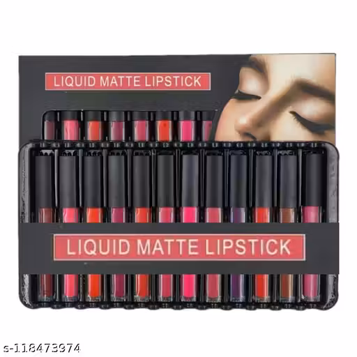 Matte Finish Lipsticks Combo (Set of 12) |High-Quality Lipstick |Long-lasting |Waterproof |Durability |Matte Perfection for a Modern Look |Chic and Trendy Lip Shades |12 Vibrant Shades for Women and Girls