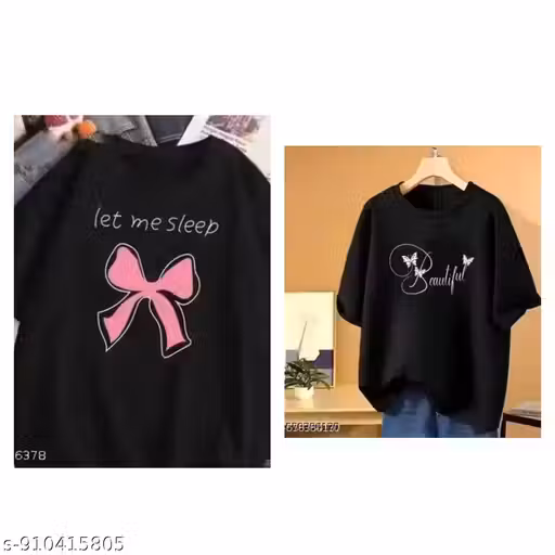 Stylish Printed Oversized Women's T-shirts (COMBO PACK OF 2)