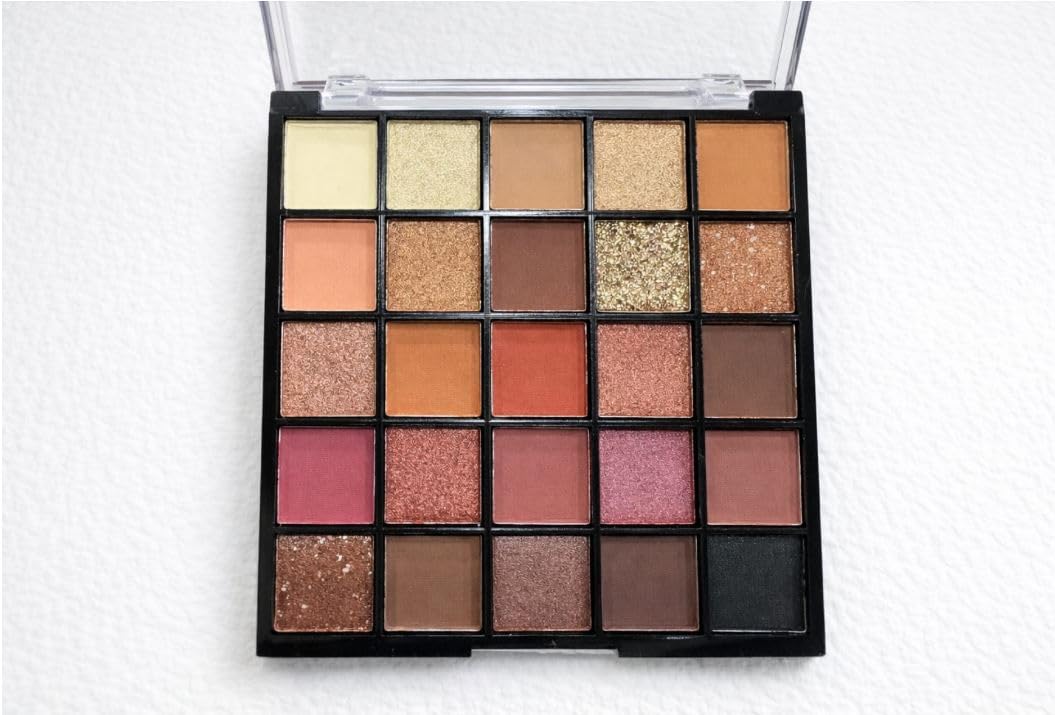 B INIK Multi-Colour Eyeshadow Palette, Matte Shimmer Glitter Finish, Blush Included, All Skin Tones
