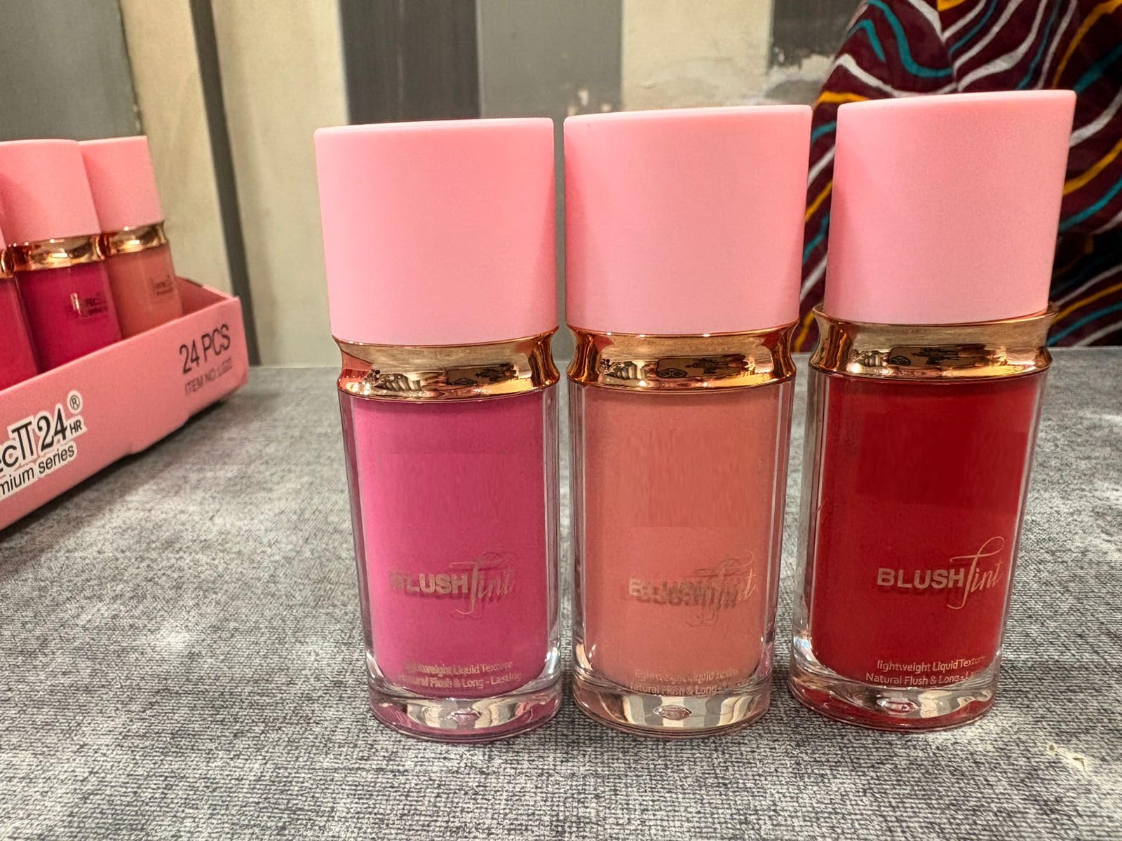 B INIK Premium Series Blush Tint, Lightweight Liquid Formula, Natural Flush, (PACK OF 3 SHADE)