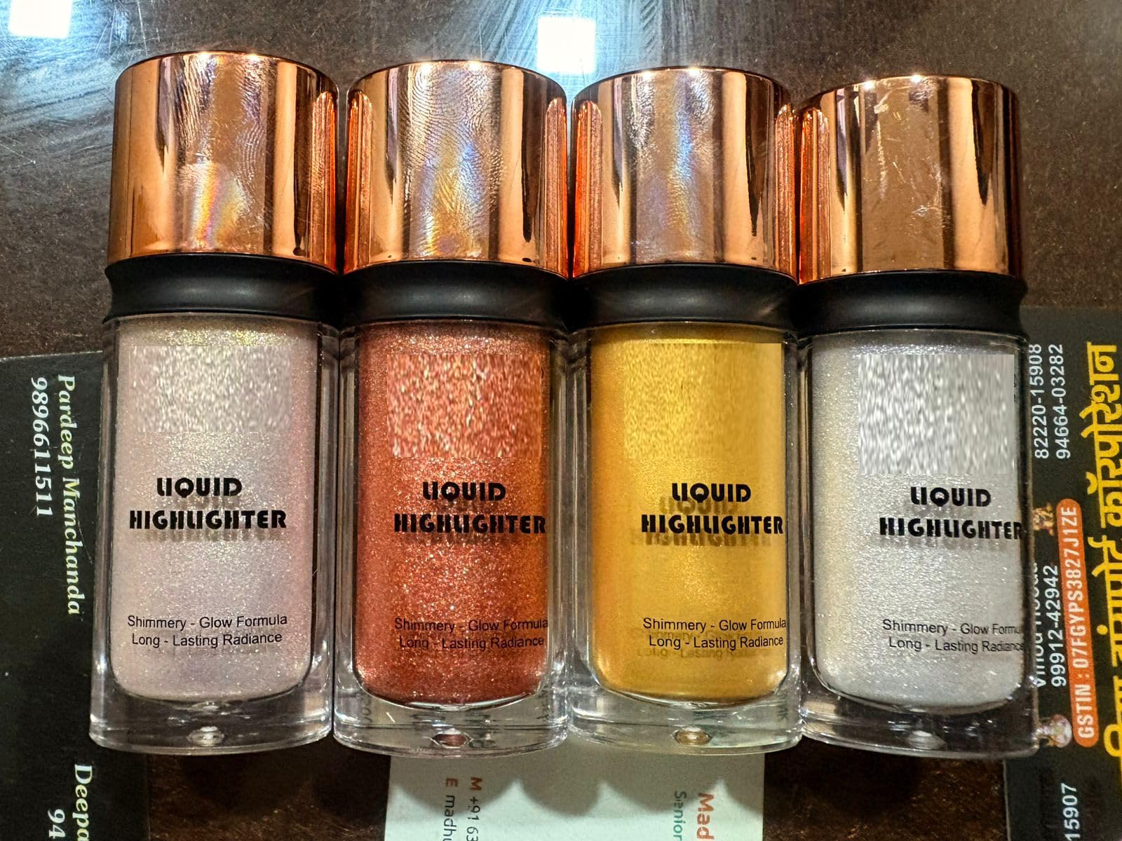 B INIK Liquid Highlighter Premium Series, Shimmer Glow Formula, Long Lasting Radiance, (4 Shades Pack)