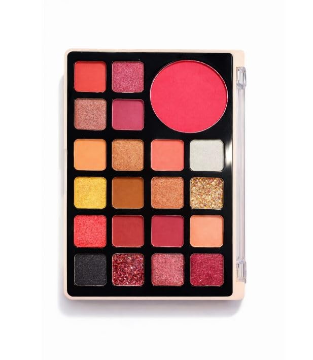 B INIK Eyeshadow Palette with Blush, Multi-Color Shades Makeup Set, All Skin Types, Dewy Luminous Radiant Finish