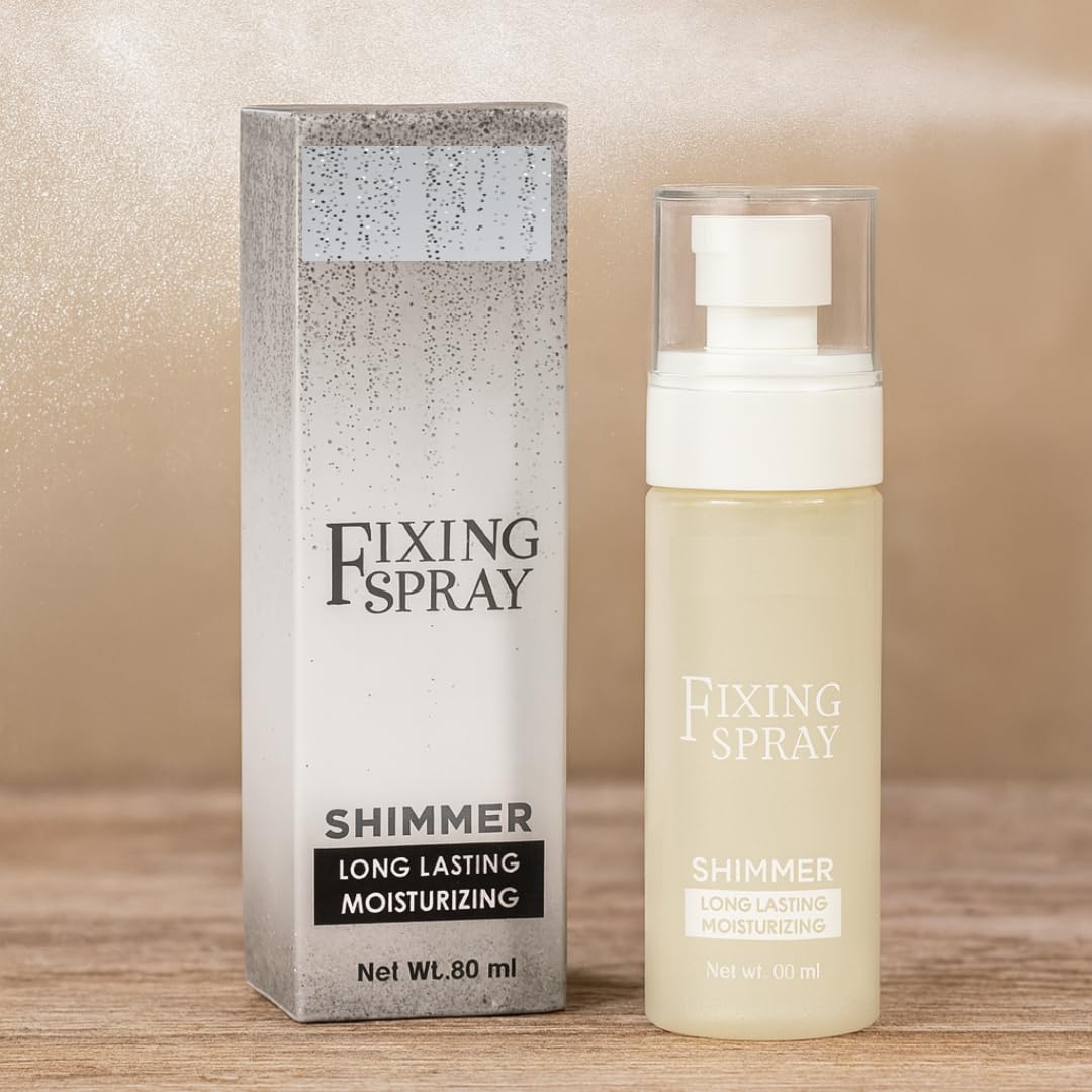 B INIK Makeup Setting Spray, Shimmer Finish, 80ml, Dewy Luminous Radiant, Long-lasting Hold, All Skin Types
