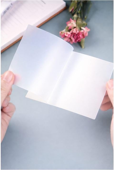 B INIK Transparent White Sticky Notes, Self-Stick Repositionable Adhesive, Compact Size for Office and Home Organisation (pack of 100pcs)