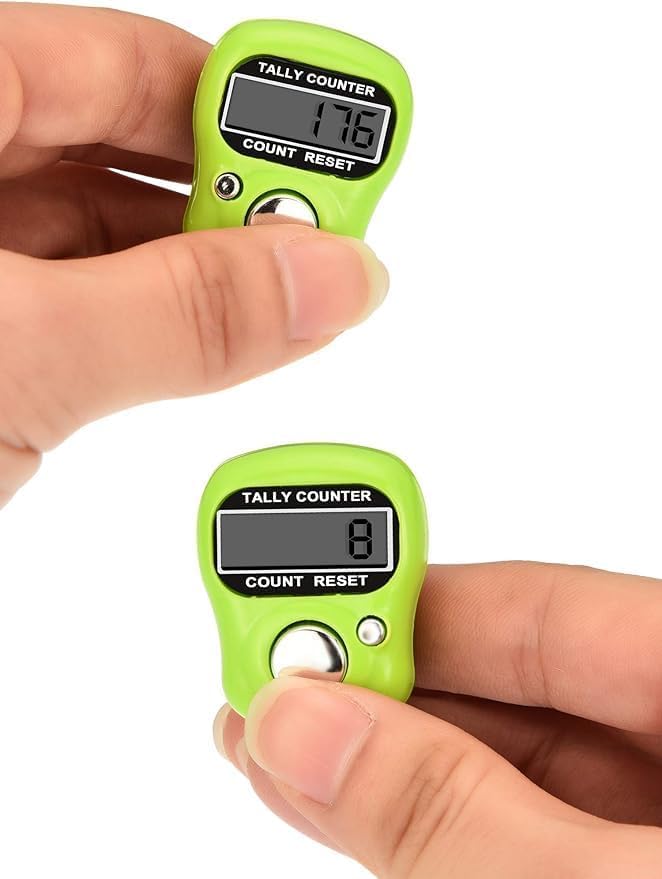 B INIK Digital Tally Counter with LCD Display, Plastic, 0-99999 Count Range, Includes Finger Ring Strap (PACK OF 2)