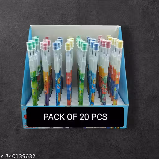 Kawaii 20 Pencils - with Matching Eraser Note, HB Semi-Transparent Stackable Dot Pencils, Suitable for Teachers, Writing, and Drawing, Stackable Pencils