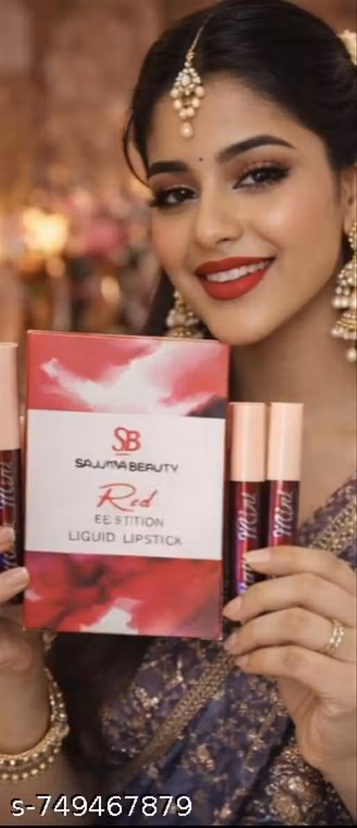 Sajuma Beauty Matte Mini Liquid Lipstick Combo - 4 Rich Red Shades for All Occasions