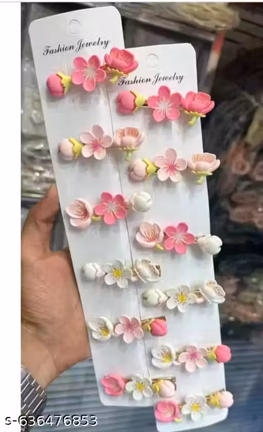 6 PCS Pink Peach Blossom Hair Clips, Spring Pink Flower Hair Clips, Flower Bangs Barrettes, Mini Resin Hairpin, Hair Accessories.