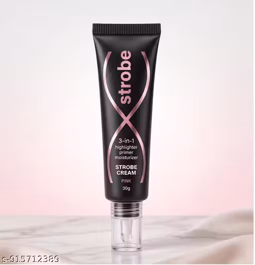 Strobe Cream | 3-in-1 Highlighter, Primer & Moisturizer | Pink Shade | 30g