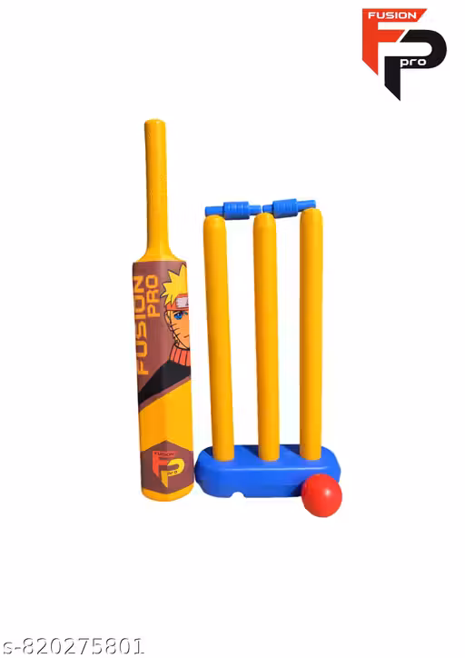 Cricket Set - Plastic Bat & Ball Kit for Boys & Girls (Ages 3-6 Years), Beginners Cricket Kit with 1 Cricket Bat, 1 Ball & 3 Stumps with Stand, Ideal for Indoor & Outdoor Play