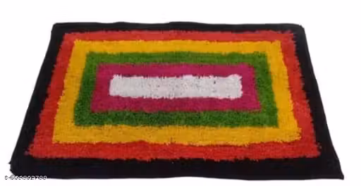 ST Soft Cotton Traditional Modern Rangoli Round Door Mat For Home,living room ,Door Entrance, Bedroom Decoration, 15*23 Inch Door mat