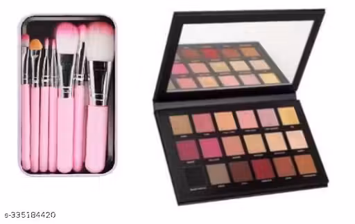 ASREET Combo Of Rose Gold Remastered 18 Multicolor Eyeshadow Palette Combo with Face Makeup Brush (8 Items in the set) makeup brush set With makeup eyeshadow palette Matte & Shimmery Finish Combo no . 140