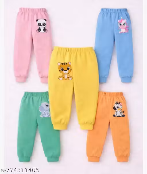 Cotton Pajama Pants with All Over Print for Boys and Girls (Multicolor Designs)(Pack of 5)
