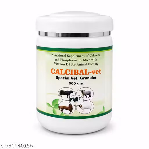 Calcibal Vet Calcium Powder Supplement for Cattle Goat Sheep Dog | Calcium Phosphorus Vitamin D3 Granules for Strong Bones Milk Production & Growth 500gm