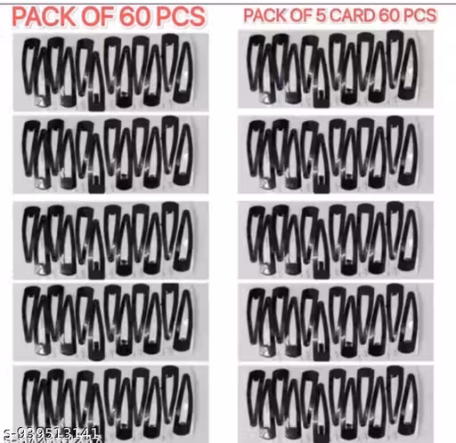 60 Pieces Premium Quality Black Metal Clips Tik Tak Tik Tok Hair Clips / Pins