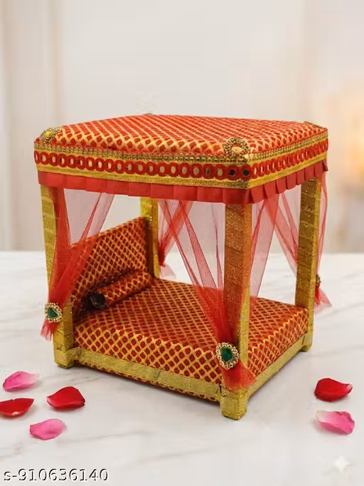 NEW LATEST ATTRACTIVE BED/SIHASAN FOR BHAGWAN JI/KANHA JI/LADDO GOPAL JI/SHANKAR BHAGWAN JI