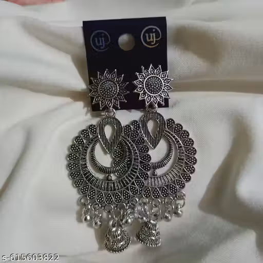Geometrical Sunflower Oxidized Earing