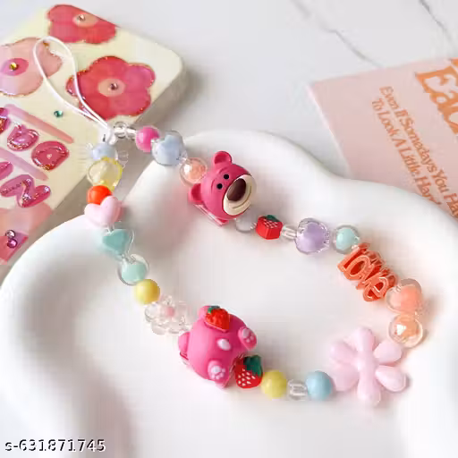 PACK OF 1 PCS Phone Charm and Flower Phone Chain, Beaded Cell Phone Chain Charms, Pearl Phone Chain Decoration, Non Slip Phone Lanyard, for Phone/Key/ /Camera
