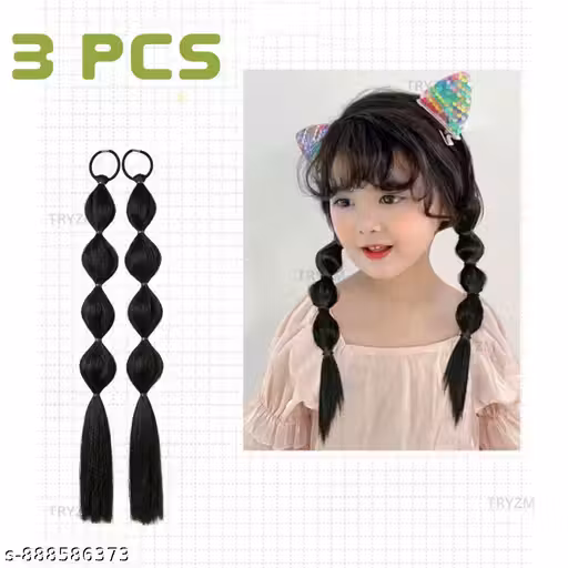 3 PCS Ponytail Elastic Wig Woman Hair Side Natural Lantern Braid New Concubine Synthetic Bubble Twist Ponytail High Ponytail Hairpiece