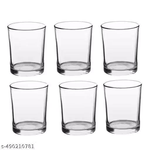 Transparent Glass Tumbler Set – Pack of 6 Durable Drinking Glasses | Glass tumblers | Transparent glass | Drinking glasses | Kitchen essentials | Home barware | Durable glassware | Classic design | Water glasses | Juice tumblers | Multipurpose glass set