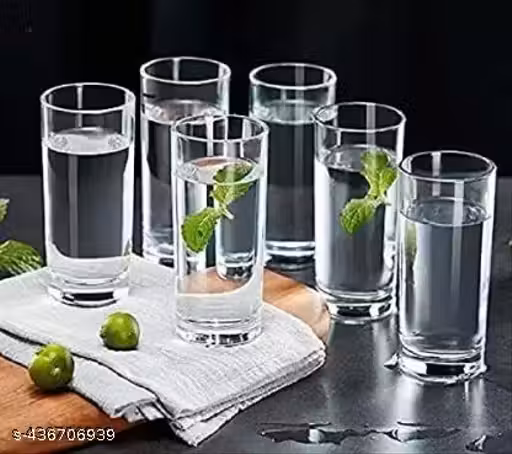 Pack of 6 Durable Glass Water & Juice Glasses – 500ml Large Capacity Drinkware | Glass water glasses | 500ml juice glasses | Durable drinking glasses | Large capacity tumblers | Transparent glassware set | Multipurpose beverage glasses | Stylish kitchen e