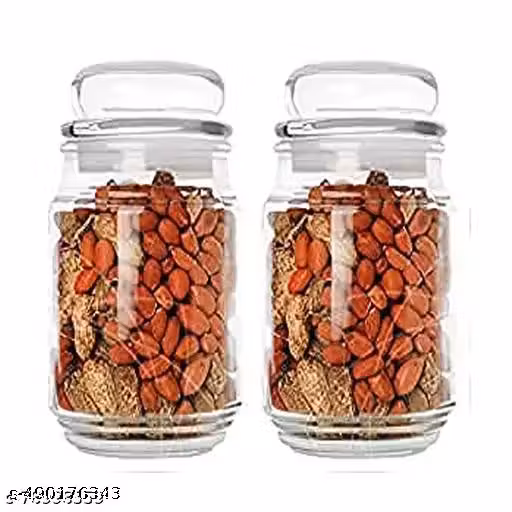 Airtight Glass Storage Jar Set – Transparent Containers for Kitchen Essentials | Glass storage jars | Airtight containers | Kitchen organizers | Transparent jars | Food storage | Dry fruit containers | Multipurpose storage | Pantry essentials | Eco-friend