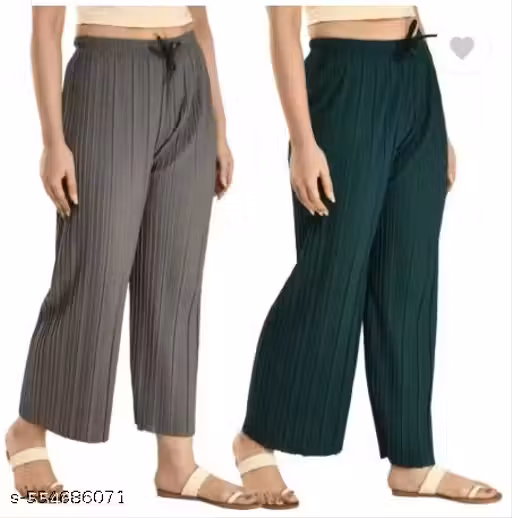 Women and Girls Plating Palazzos Pack of -2