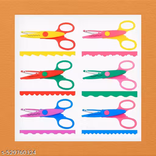 6pcs Plastic Safe Art Scissors, Creative Crafts Scissors, Paper Scrapbook Decorative Wavy Lace, Edge