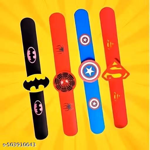 Superhero Slap Wrist Band for Kids Random Colour Boys & Girls Wrist Band (Multicolor, Pack of 4)