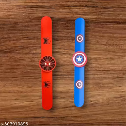 Set of 2 PCs Avengerr Wrist Band Superhero Themed Party Slap Wristbands for Kids Boys & Girls | Silicon Wrist Slap Bands with Removable SuperHero