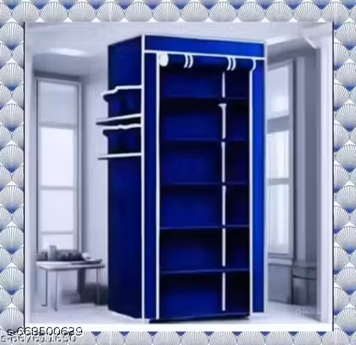 6 Shelf Shoe Rack Plastic with Cover, Zip Door Cover with Side Pockets, Storage of 18 Pairs of Shoes Storage