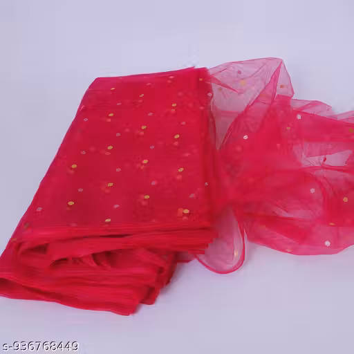 5 meter Pink chunni for decoration | Tikli Print, Fabric Packing Net, Flower Packaging, Golden Glitter Dots Chunni | Hamper Gift Decoration | Wedding Shaadi Decor | Net Dupatta Fabric