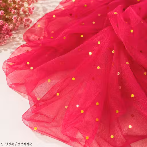 5 Meter Small Tikli Net, Dot Design Unstitched ...mono polictar net febric | Lightweight Designer Dupatta for Wedding & Party