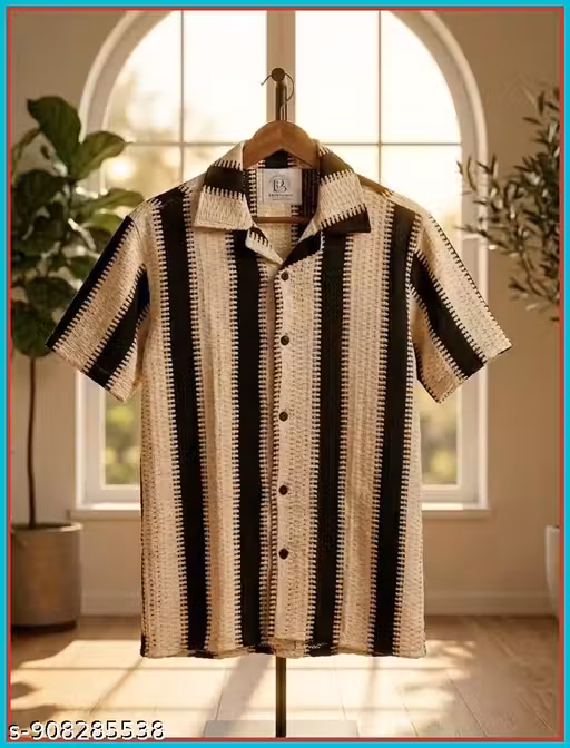 Oversized Crochet Net shirt for Men