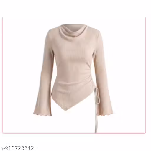 This stylish ribbed top features a unique, asymmetrical design that blends modern silhouettes with classic comfort.