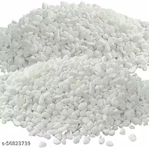 MAK Stone Decorative Aquarium and Vase Filler pebbles for Home, Garden & Outdoor Decoration (White_1Kg)