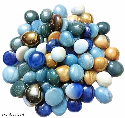 MAK Stone Special Polished Shiny Glass Pebbles for Home Garden Aquarium Landscape Outdoor Decoration (Multicolour 1Kg)
