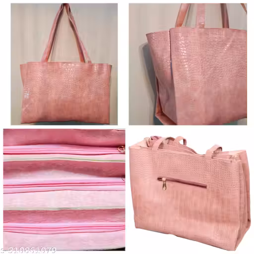 Women's big pink totebag handbag
