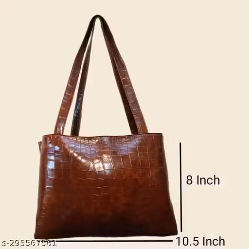 Classy brown women's small tote bag handbag