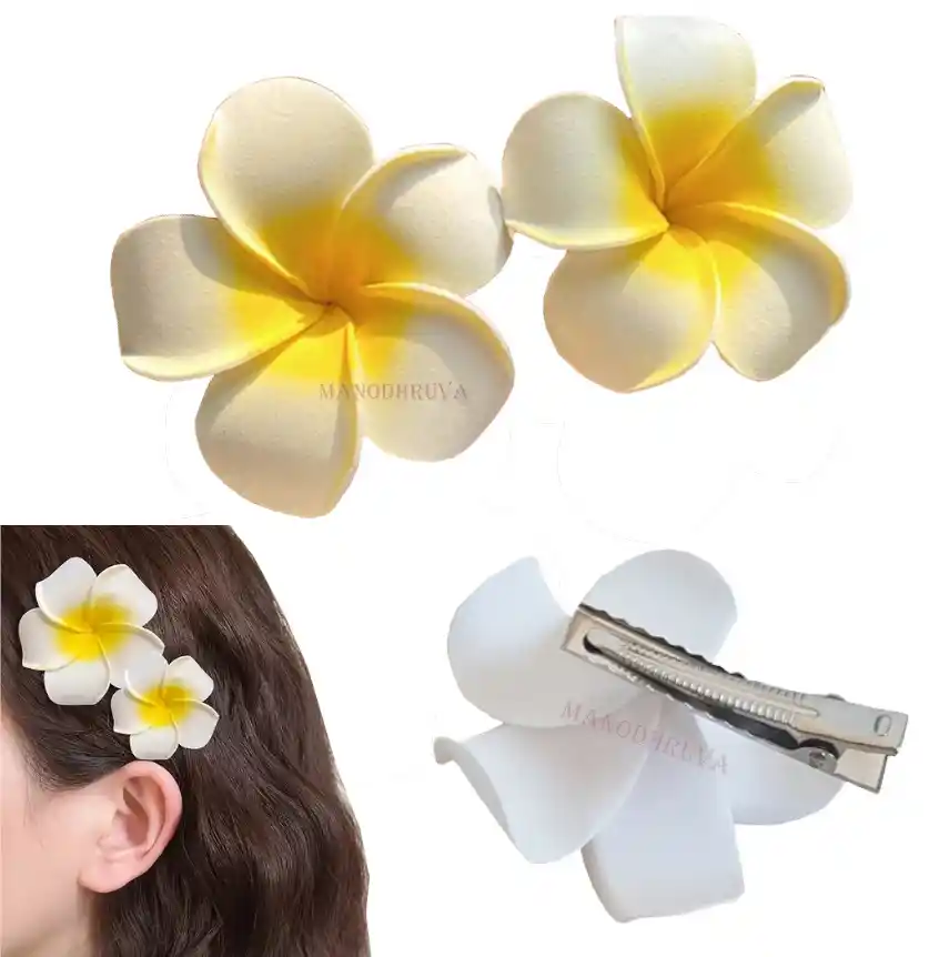 2pcs Foam Realistic Flower Alligator Clips
