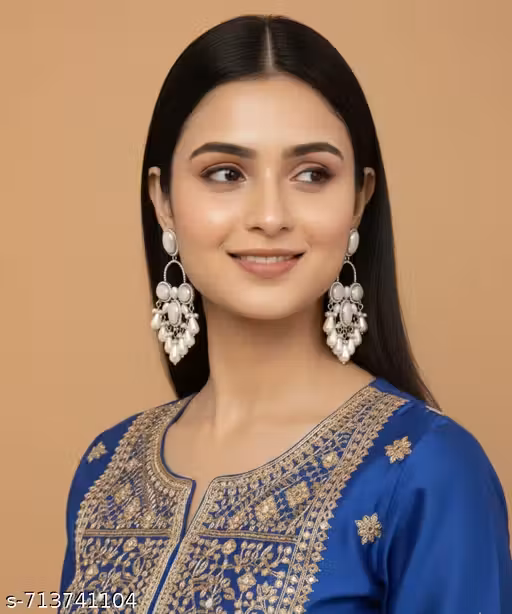 Stylish Pearl Chandbali Earrings for Women & Girls | Fancy Pearl Drop Party Wear Earrings | Traditional Wedding Ethnic Jewellery