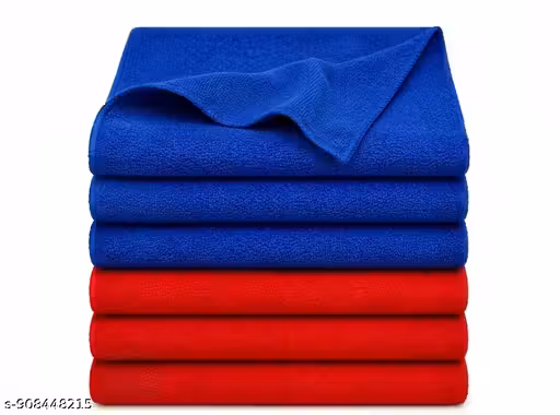 Rich Market 280 GSM Microfiber Cleaning Cloth 40x40 cm Red & Blue Pack of 6 | Thick Absorbent Lint Free Multipurpose Cloth for Car, Kitchen & Home