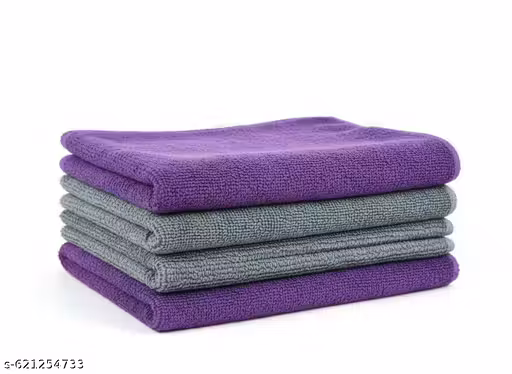 350 GSM Microfiber Cleaning Cloth 40x40 cm Grey & Purple Pack | Thick Ultra Absorbent Lint Free Multipurpose Cloth for Car, Kitchen & Home