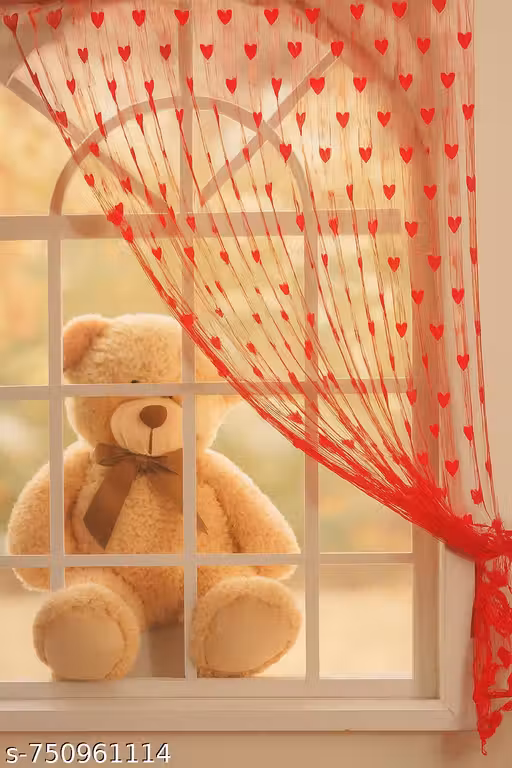 Red Heart Curtains This stylish curtain will modernize your decor. The composition will provide a clean, airy feel to any room. Perfect for your living room, bedroom, family room, dining room, bathroom, office or any other window space that could use that